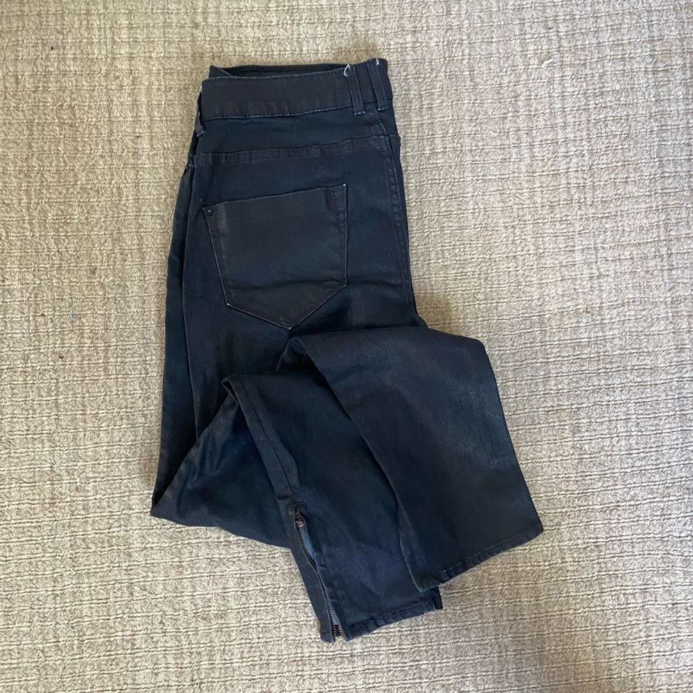 Zara waxed canvas skinny jeans